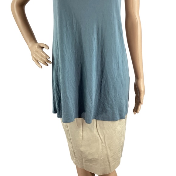 Eileen Fisher Silk Scoop Neck Tunic Tank Blue Size S - Picture 3 of 7